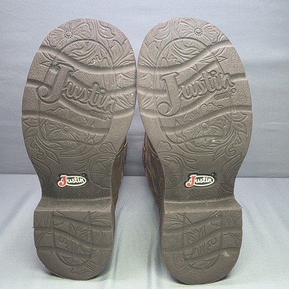 Justin Gypsy Gemma Boots Women's Size 9B Brown Shetland Buffalo Leather GY9526 - Picture 15 of 16